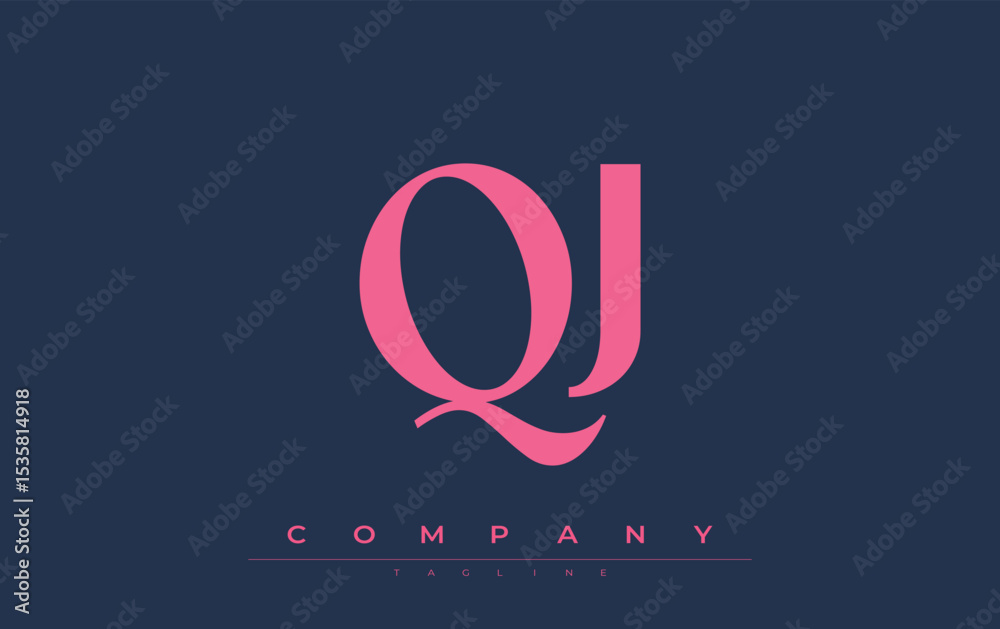 Fototapete qj modern initials logo design. branding logo with stylized initials showcasing bold design and mode