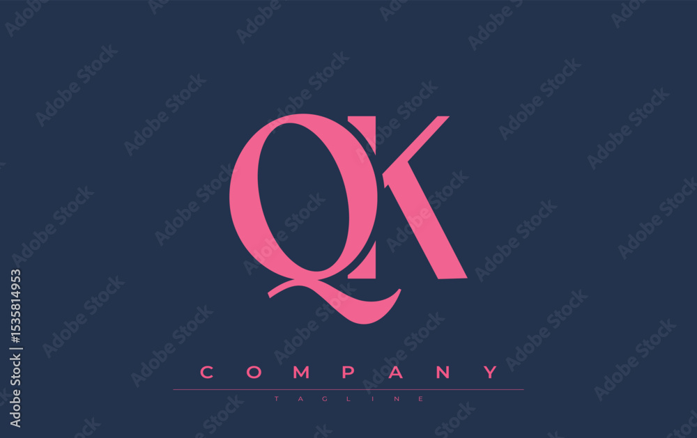 Fototapete qk modern initials logo design. branding logo with stylized initials showcasing bold design and mode
