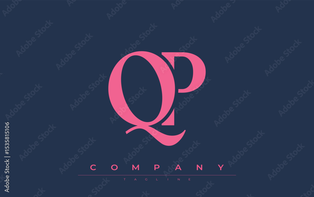 Fototapete qp modern initials logo design. branding logo with stylized initials showcasing bold design and mode