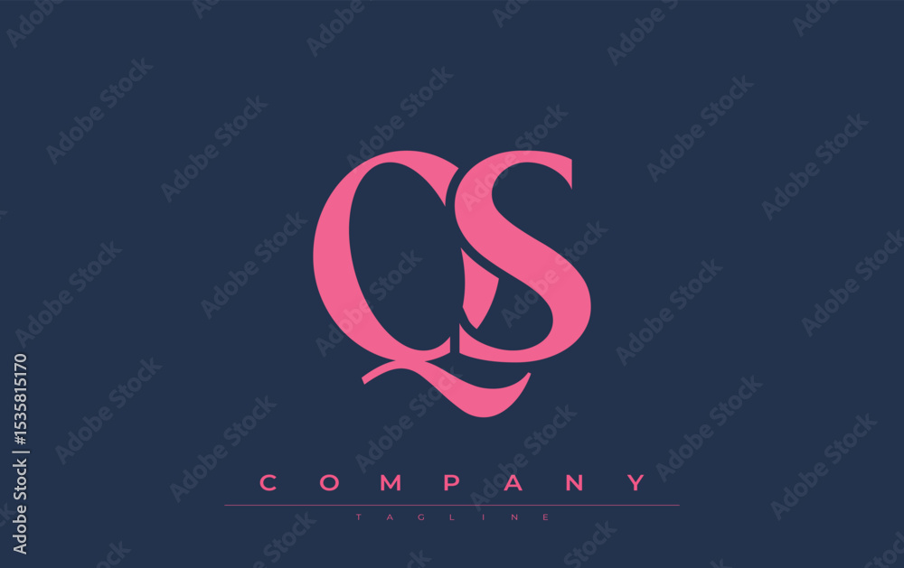 Fototapete qs modern initials logo design. branding logo with stylized initials showcasing bold design and mode