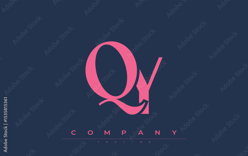 Fototapete qy modern initials logo design. branding logo with stylized initials showcasing bold design and mode