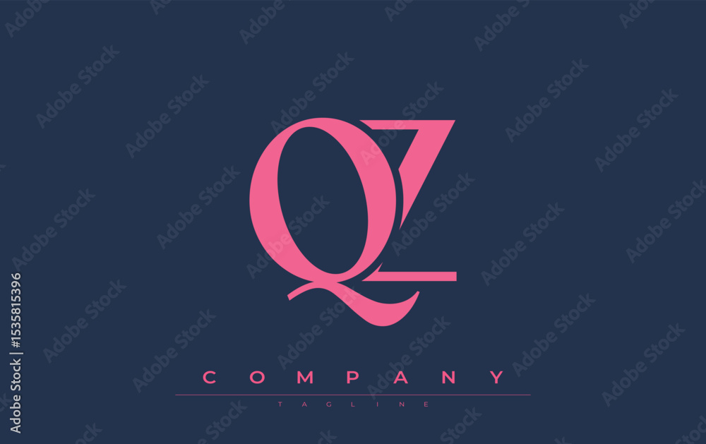 Fototapete qz modern initials logo design. branding logo with stylized initials showcasing bold design and mode