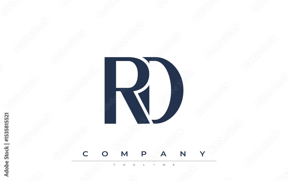 Fototapete rd modern initials logo design. branding logo with stylized initials showcasing bold design and mode
