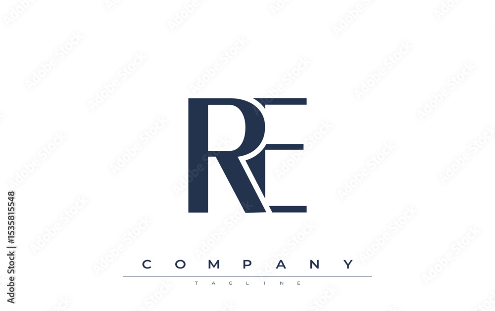 Fototapete re modern initials logo design. branding logo with stylized initials showcasing bold design and mode