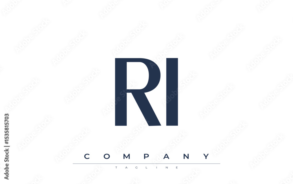 Fototapete ri modern initials logo design. branding logo with stylized initials showcasing bold design and mode
