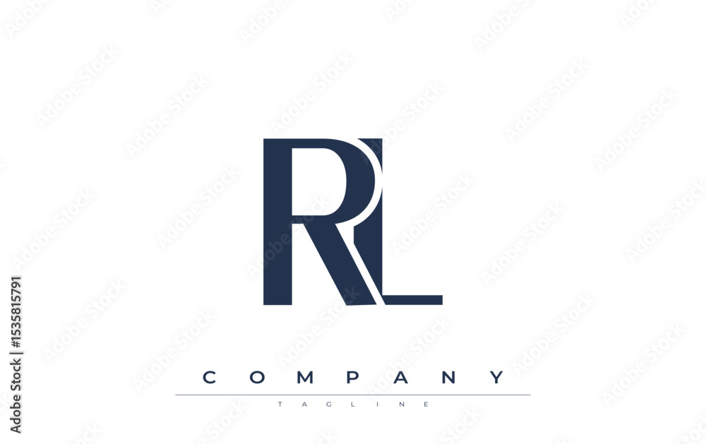 Fototapete rl modern initials logo design. branding logo with stylized initials showcasing bold design and mode