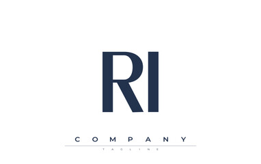 RI Modern Initials Logo Design. Branding logo with stylized initials showcasing bold design and modern aesthetic. Ideal for professional business branding or creative projects focusing on minimalistic