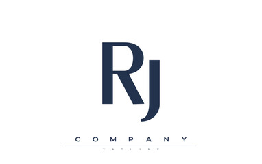 RJ Modern Initials Logo Design. Branding logo with stylized initials showcasing bold design and modern aesthetic. Ideal for professional business branding or creative projects focusing on minimalistic