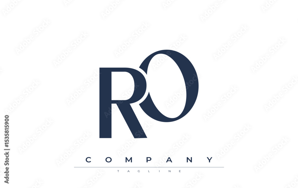 Fototapete ro modern initials logo design. branding logo with stylized initials showcasing bold design and mode