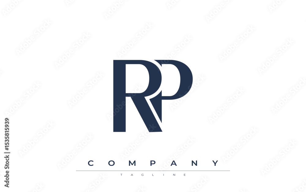 Fototapete rp modern initials logo design. branding logo with stylized initials showcasing bold design and mode