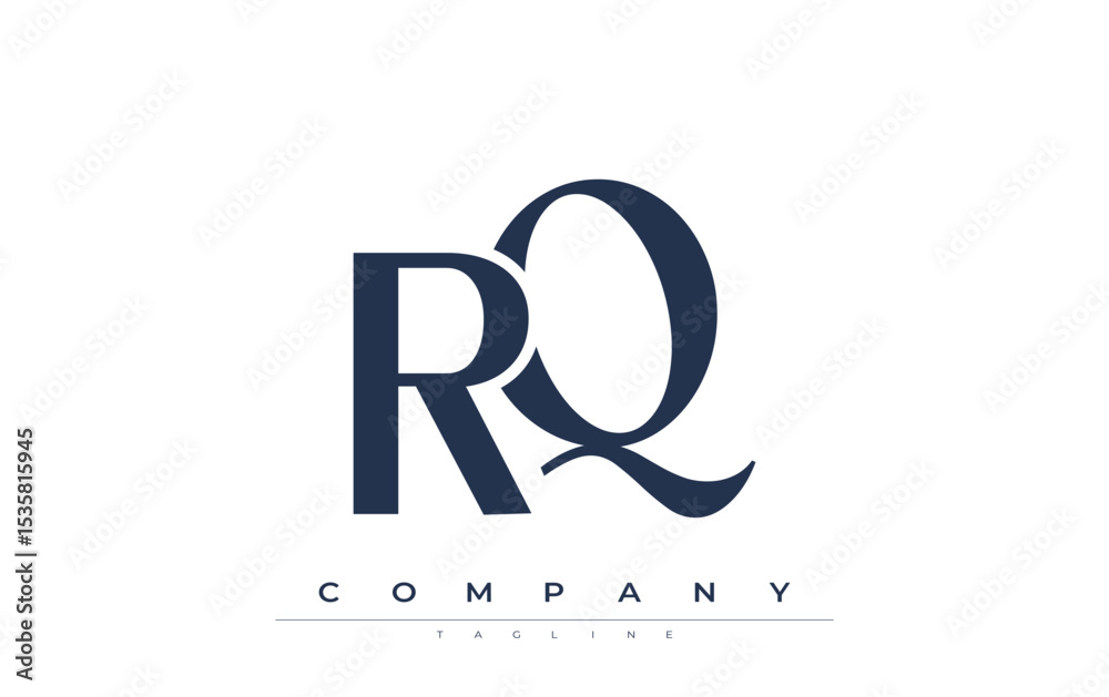 Fototapete rq modern initials logo design. branding logo with stylized initials showcasing bold design and mode