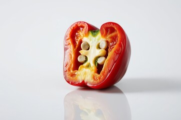 Glossy Red Bell Pepper Half