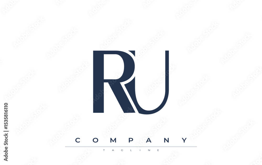 Fototapete ru modern initials logo design. branding logo with stylized initials showcasing bold design and mode