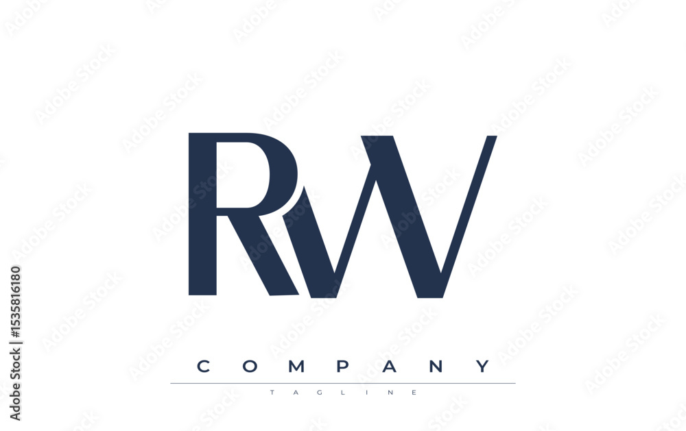 Fototapete rw modern initials logo design. branding logo with stylized initials showcasing bold design and mode