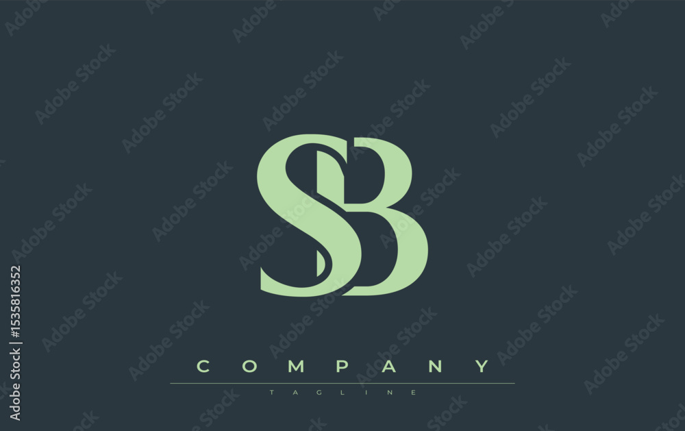 Fototapete sb modern initials logo design. branding logo with stylized initials showcasing bold design and mode