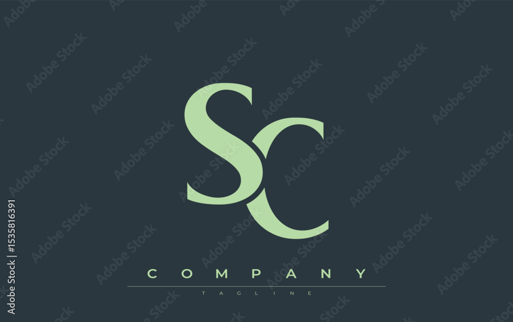 Fototapete sc modern initials logo design. branding logo with stylized initials showcasing bold design and mode