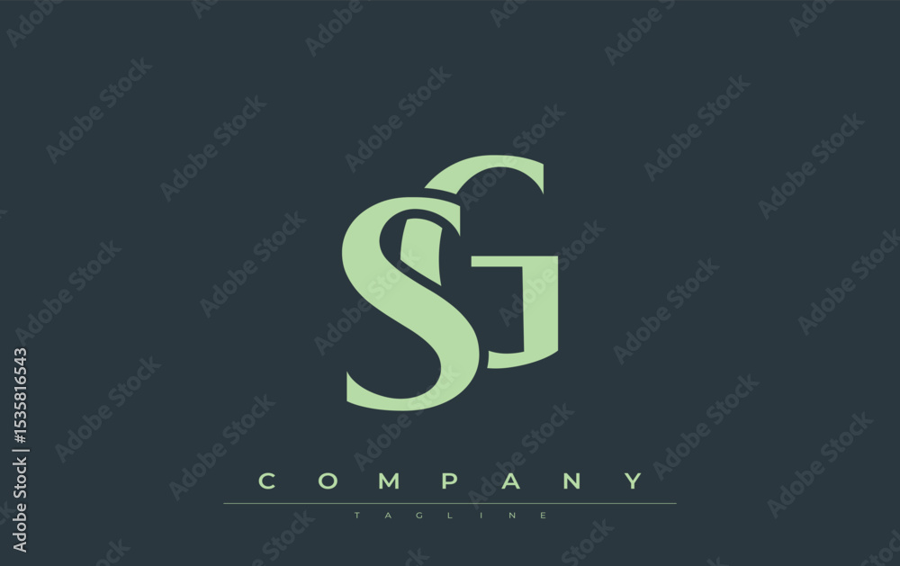 Fototapete sg modern initials logo design. branding logo with stylized initials showcasing bold design and mode