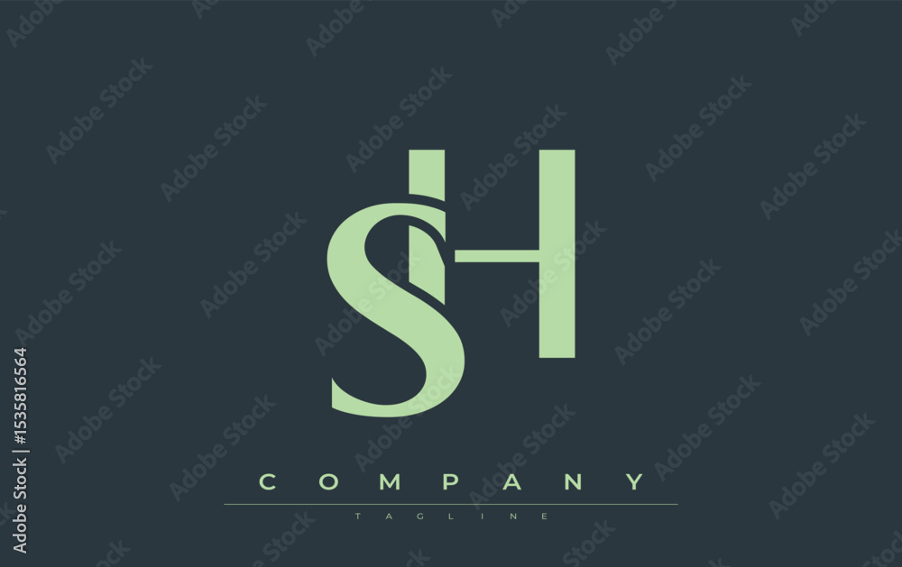 Fototapete sh modern initials logo design. branding logo with stylized initials showcasing bold design and mode