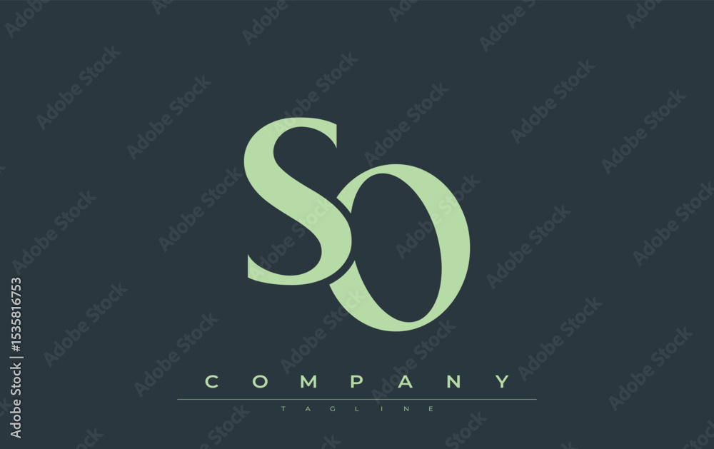 Fototapete so modern initials logo design. branding logo with stylized initials showcasing bold design and mode