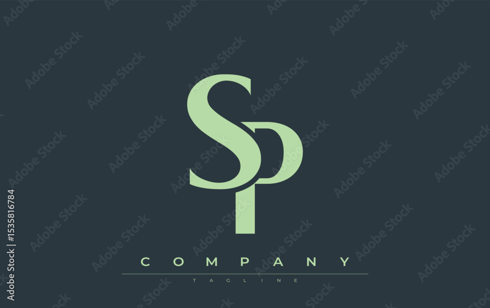 Fototapete sp modern initials logo design. branding logo with stylized initials showcasing bold design and mode