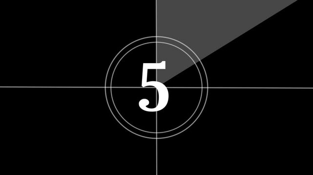 Movies start intro 0 1 2 3 4 5 6 7 8 9 10 count down with black back ground.