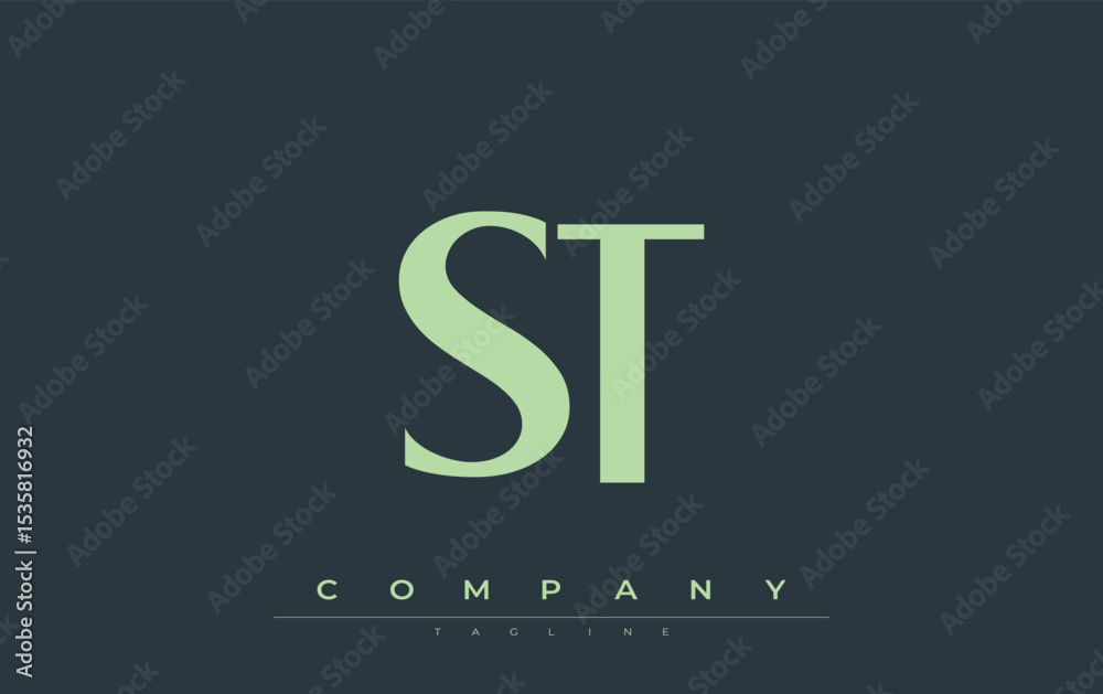 Fototapete st modern initials logo design. branding logo with stylized initials showcasing bold design and mode