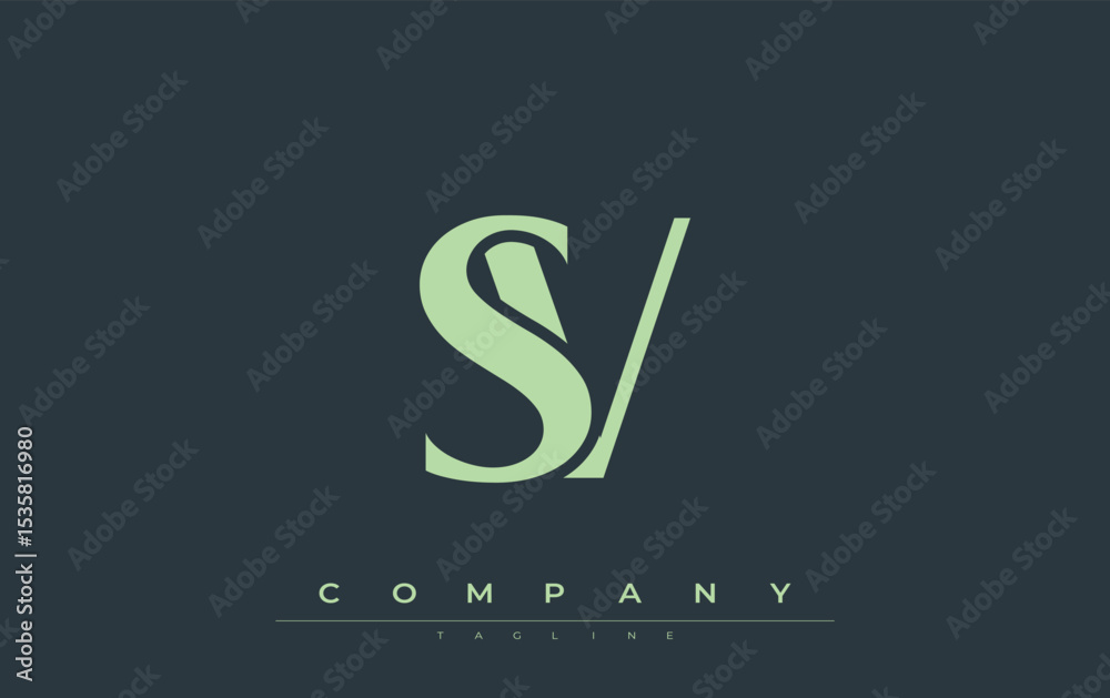 Fototapete sv modern initials logo design. branding logo with stylized initials showcasing bold design and mode