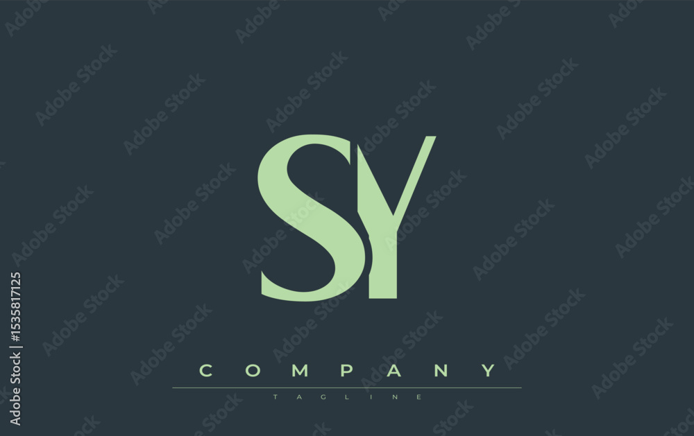 Fototapete sy modern initials logo design. branding logo with stylized initials showcasing bold design and mode