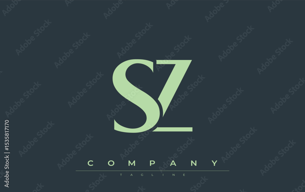 Fototapete sz modern initials logo design. branding logo with stylized initials showcasing bold design and mode