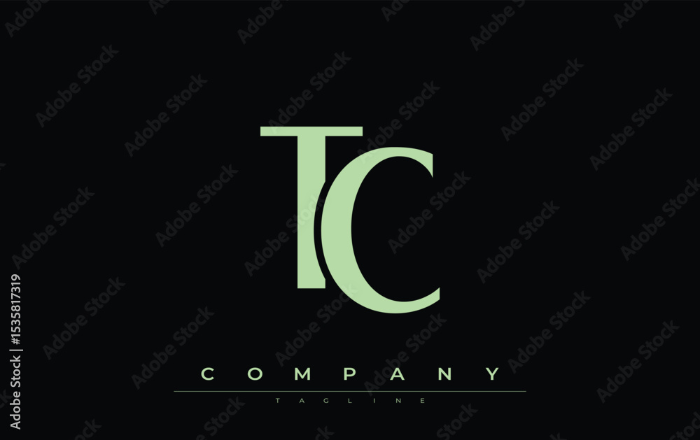 Fototapete tc modern initials logo design. branding logo with stylized initials showcasing bold design and mode