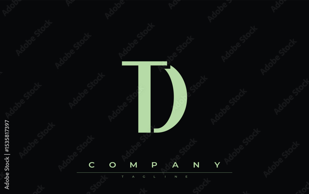 Fototapete td modern initials logo design. branding logo with stylized initials showcasing bold design and mode