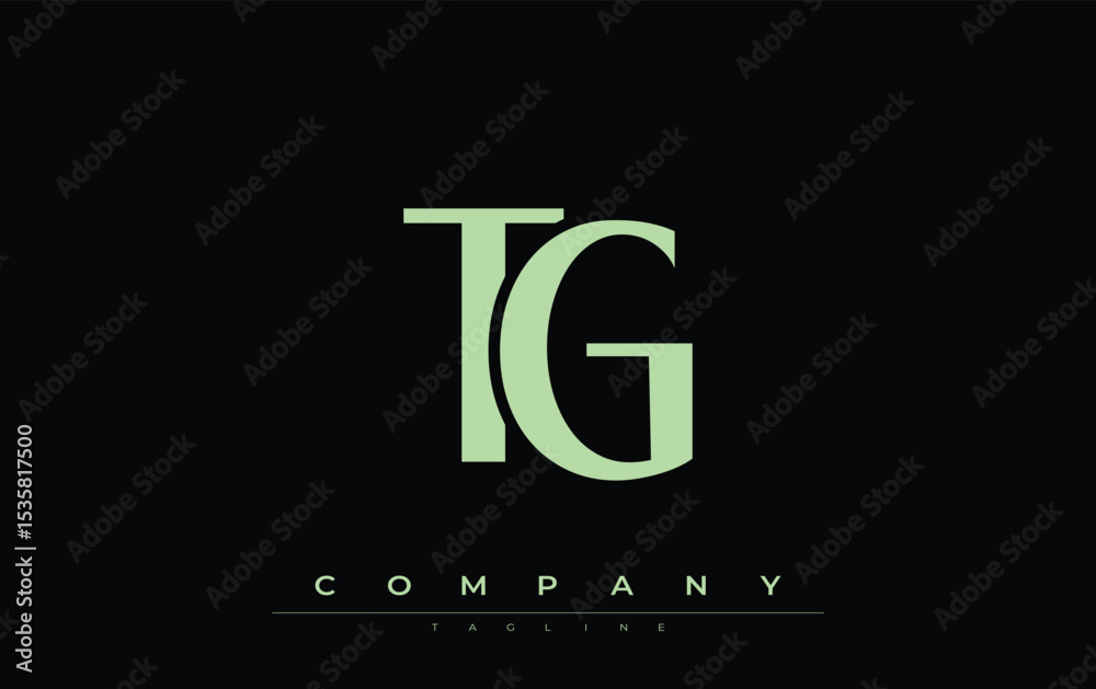 Fototapete tg modern initials logo design. branding logo with stylized initials showcasing bold design and mode