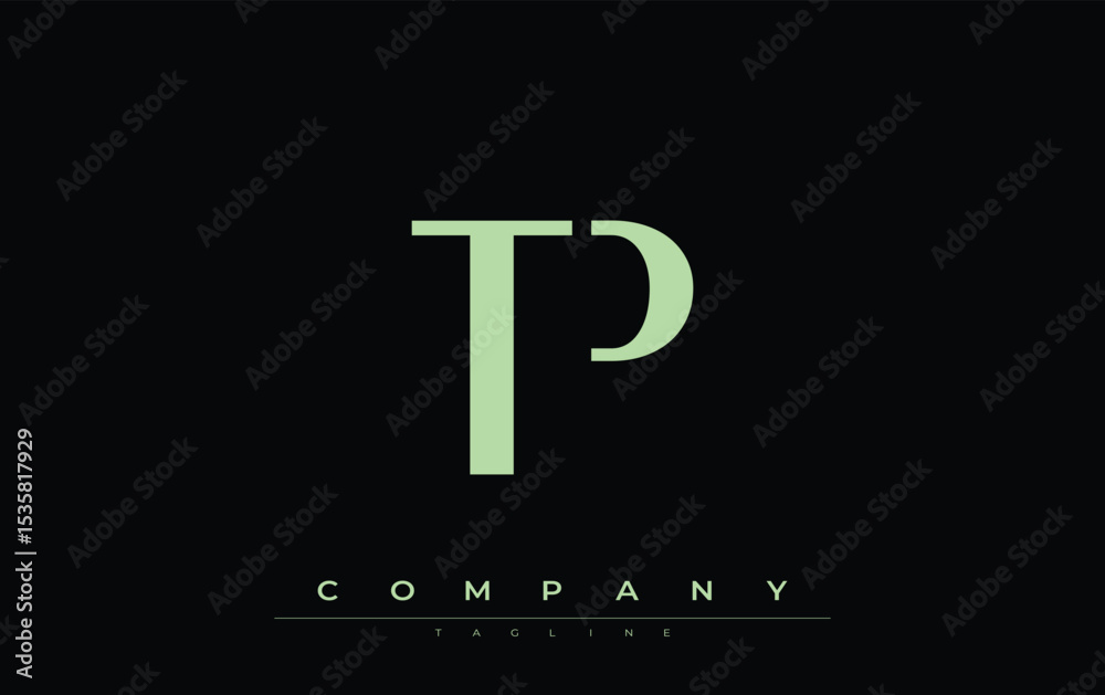Fototapete TP Modern Initials Logo Design. Branding logo with stylized initials showcasing bold design and modern aesthetic. Ideal for professional business branding or creative projects focusing on minimalistic