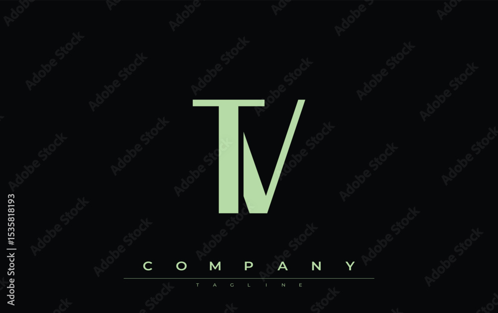 Fototapete tv modern initials logo design. branding logo with stylized initials showcasing bold design and mode