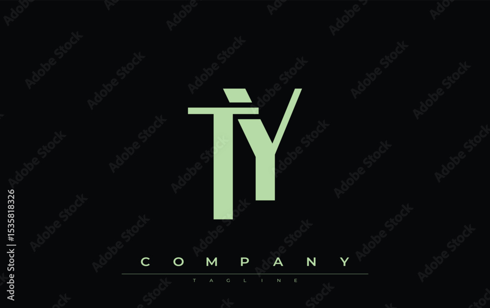 Fototapete ty modern initials logo design. branding logo with stylized initials showcasing bold design and mode
