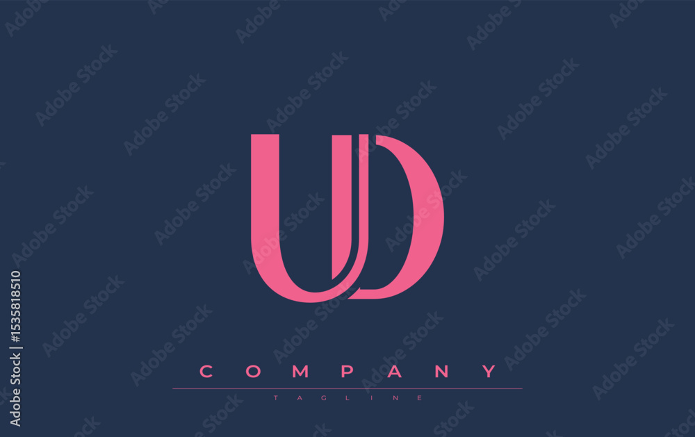 Fototapete ud modern initials logo design. branding logo with stylized initials showcasing bold design and mode