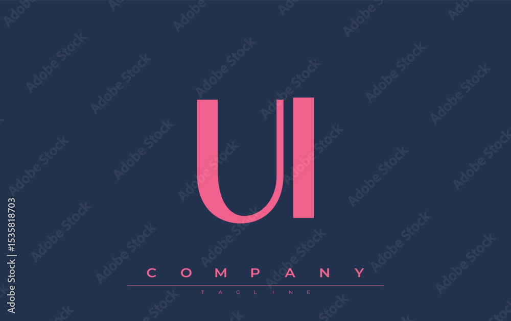 Fototapete ui modern initials logo design. branding logo with stylized initials showcasing bold design and mode