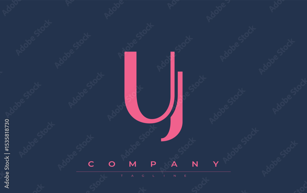 Fototapete uj modern initials logo design. branding logo with stylized initials showcasing bold design and mode