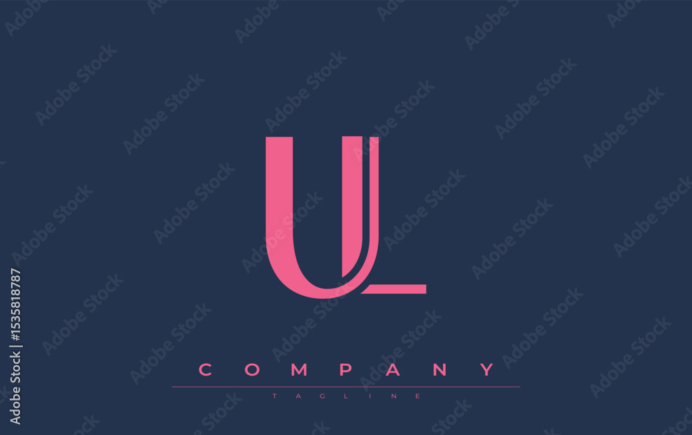 Fototapete ul modern initials logo design. branding logo with stylized initials showcasing bold design and mode