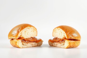 Fototapeta premium Golden Toasted Burger Bun Halves