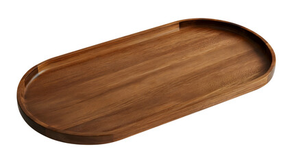 A large brown wooden tray for serving food & drinks