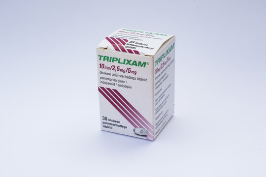 Tallinn, Estonia - June 15, 2025: Zentiva tablets by Zentiva for treating high blood pressure. Medicine or pharmacy concept.