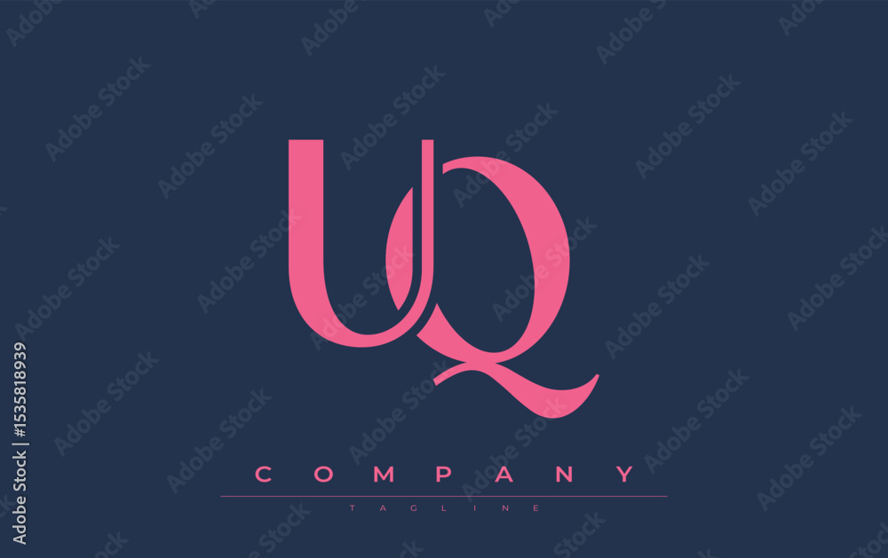 Fototapete uq modern initials logo design. branding logo with stylized initials showcasing bold design and mode