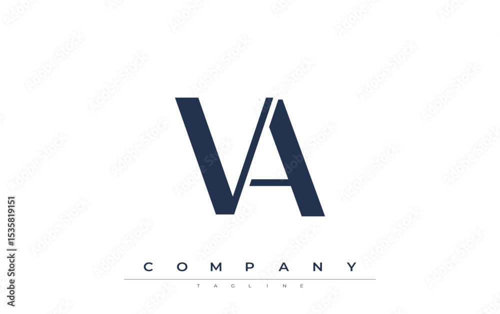Fototapete va modern initials logo design. branding logo with stylized initials showcasing bold design and mode