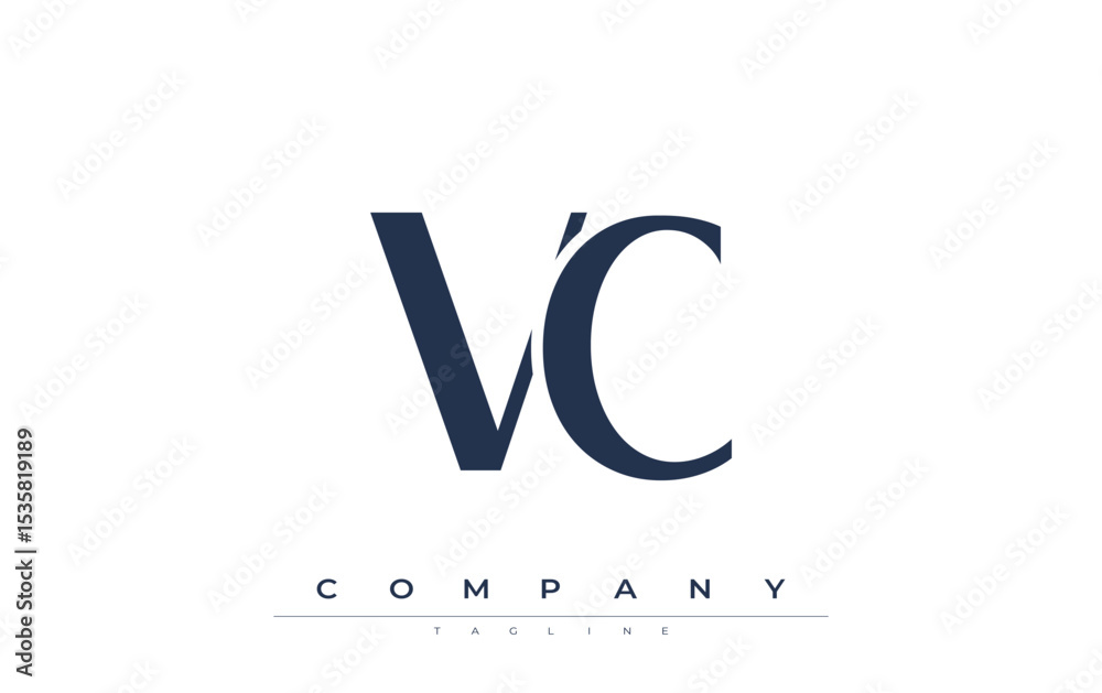Fototapete vc modern initials logo design. branding logo with stylized initials showcasing bold design and mode
