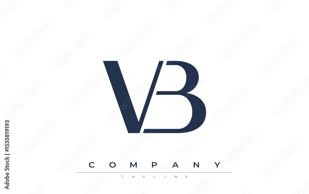 Fototapete vb modern initials logo design. branding logo with stylized initials showcasing bold design and mode