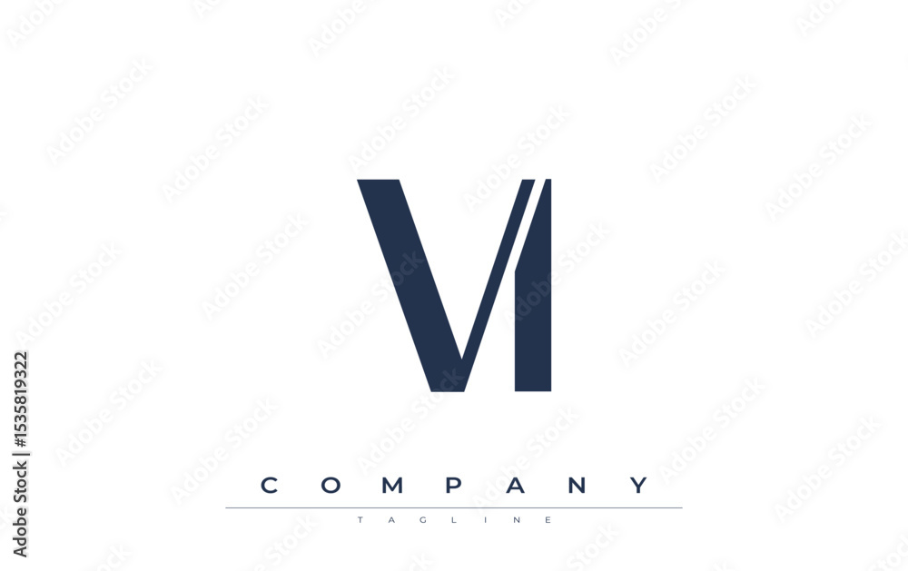 Fototapete vi modern initials logo design. branding logo with stylized initials showcasing bold design and mode
