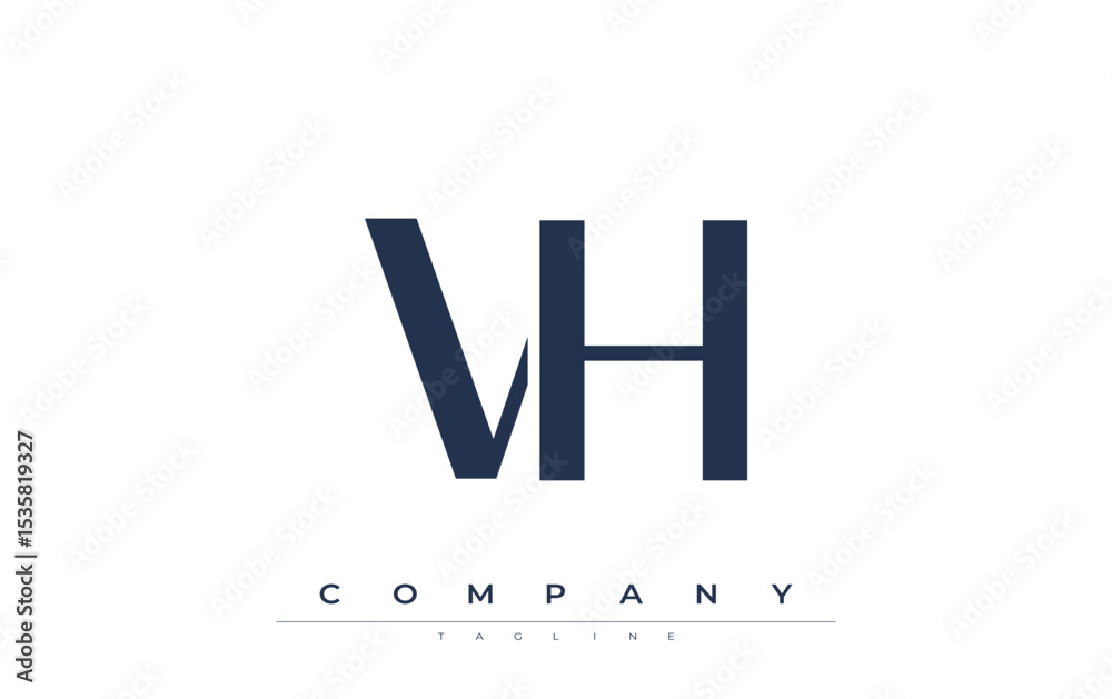 Fototapete vh modern initials logo design. branding logo with stylized initials showcasing bold design and mode