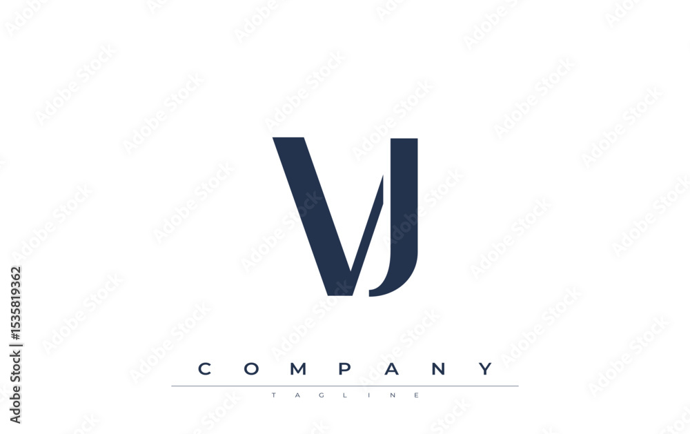 Fototapete vj modern initials logo design. branding logo with stylized initials showcasing bold design and mode