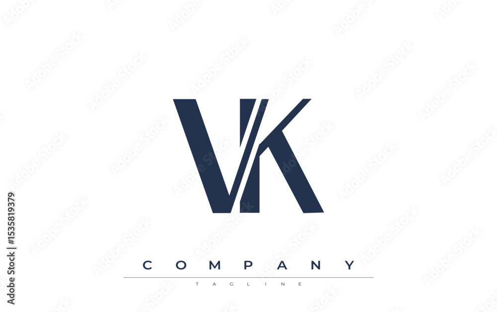 Fototapete vk modern initials logo design. branding logo with stylized initials showcasing bold design and mode